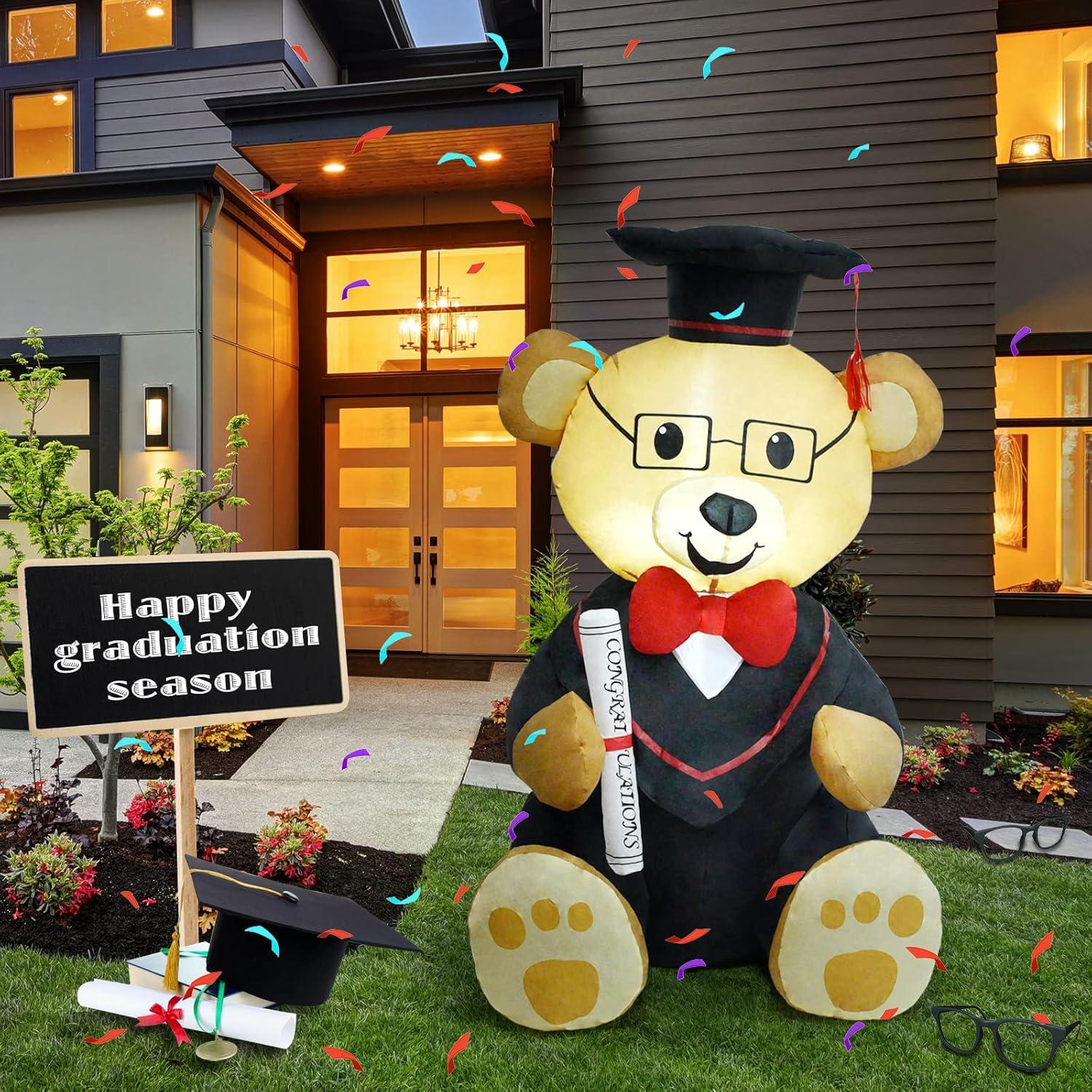Decoración Inflable Dr. Bear 1.22m con Luces LED para Graduación