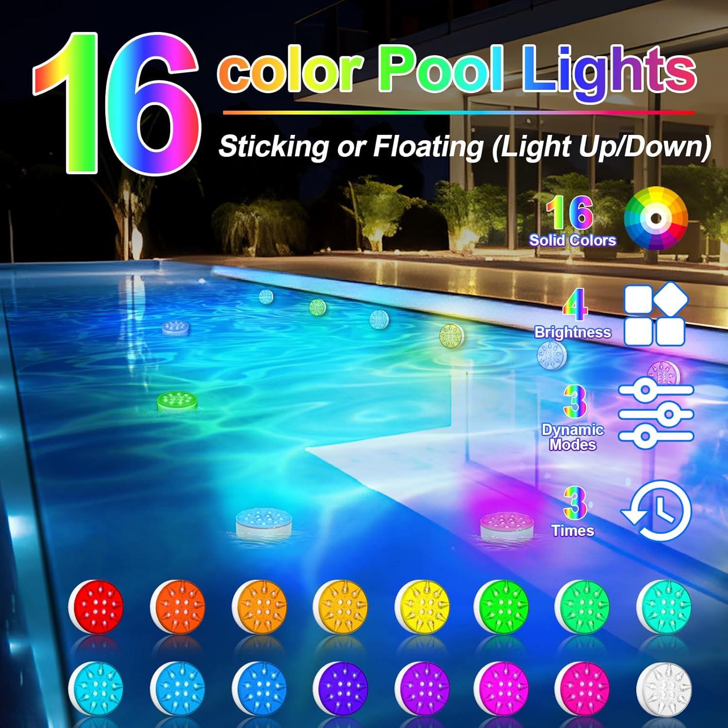 Luces LED Sumergibles CRISLEX 2 Paquetes IP68 Control Remoto