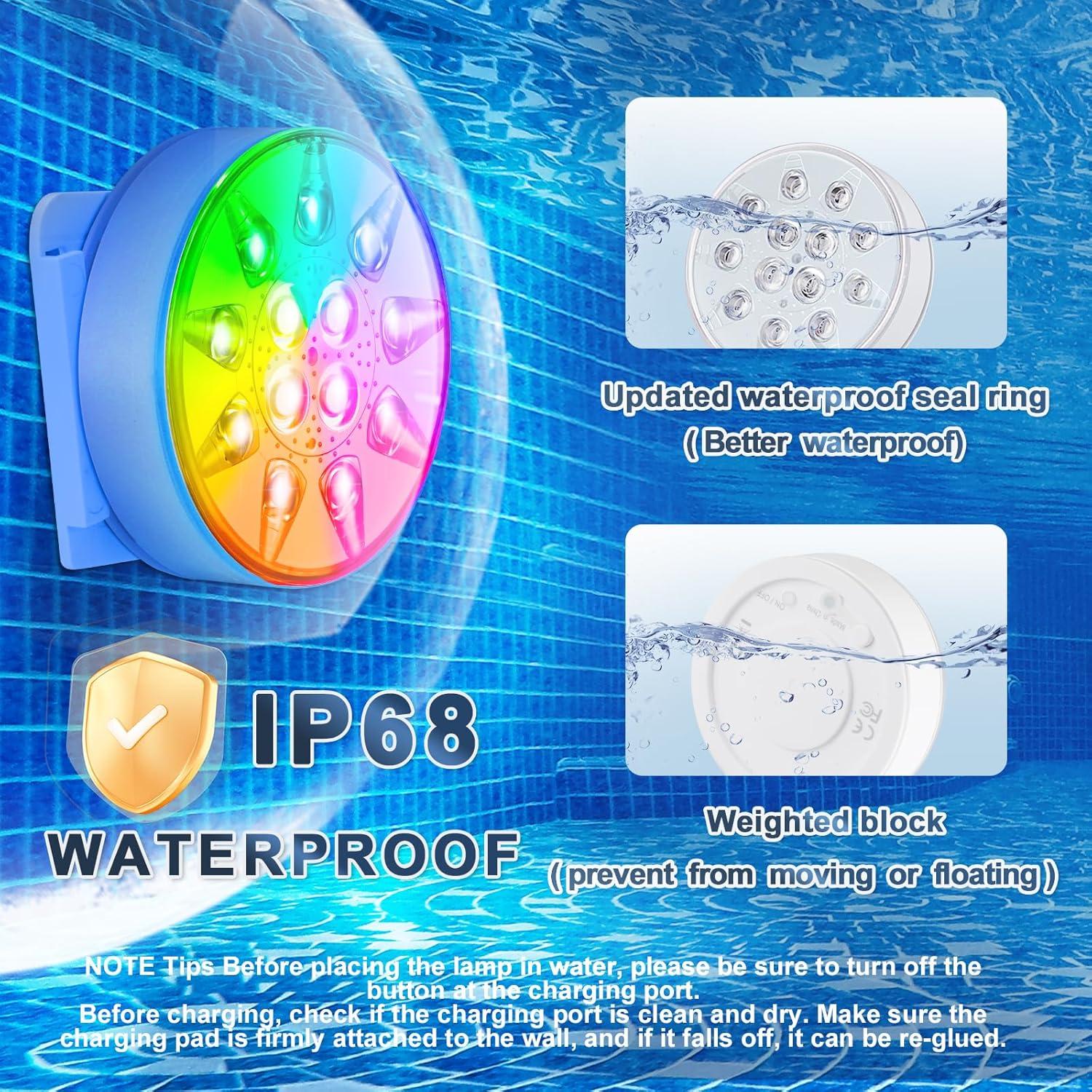 Luces LED Sumergibles CRISLEX 2 Paquetes IP68 Control Remoto