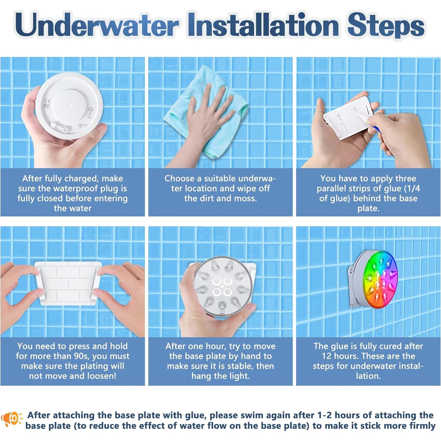 Luces LED Sumergibles CRISLEX 2 Paquetes IP68 Control Remoto