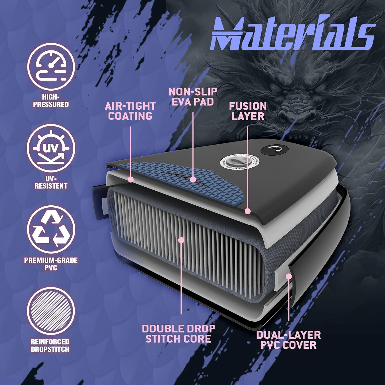 Tabla de Paddle Inflable FunWater 3.2m Dragón Negro para Todos