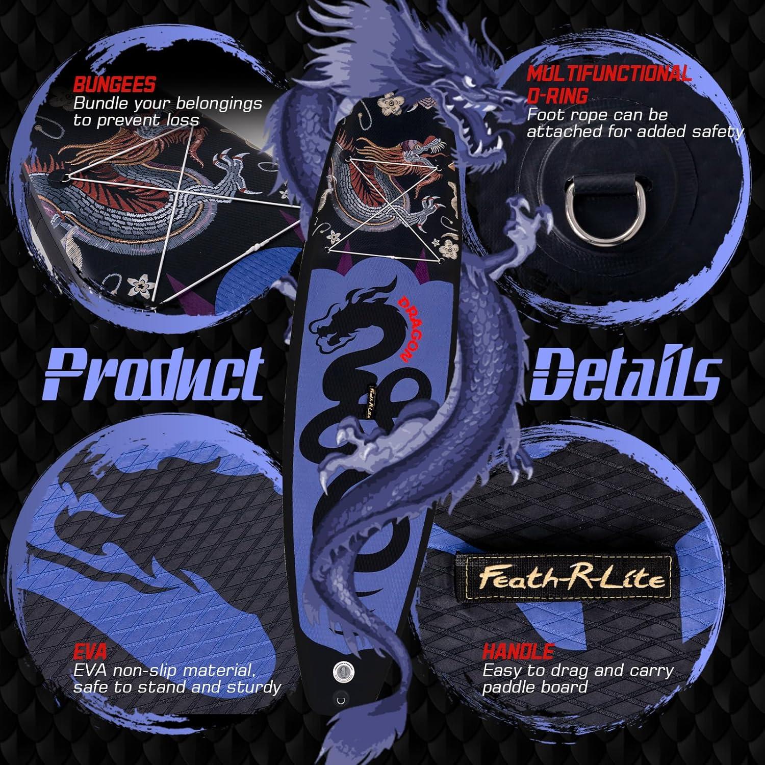 Tabla de Paddle Inflable FunWater 3.2m Dragón Negro para Todos