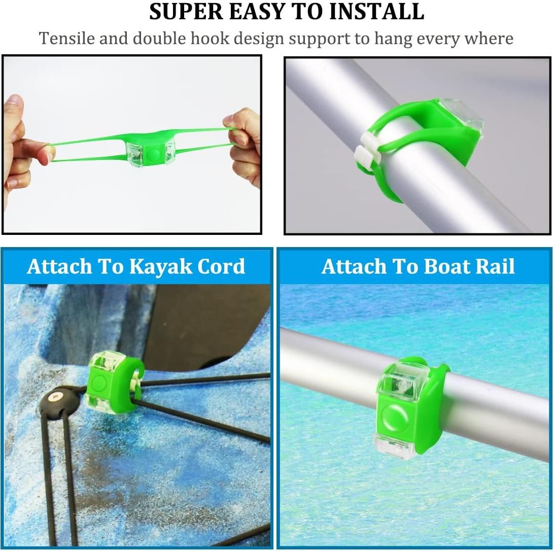 Luces de Navegación Botepon para Kayak Nocturno - 4 Pcs LED