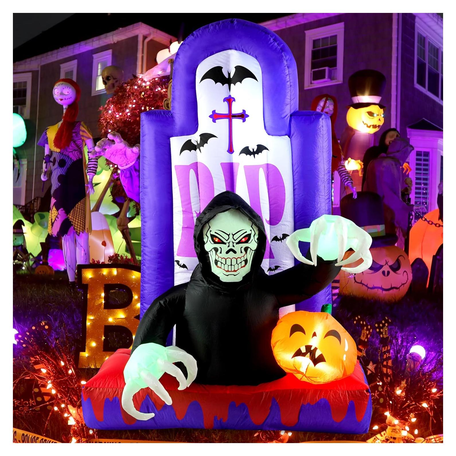 Decoración Inflable Halloween Packbabol 4.8ft Calavera y Calabaza