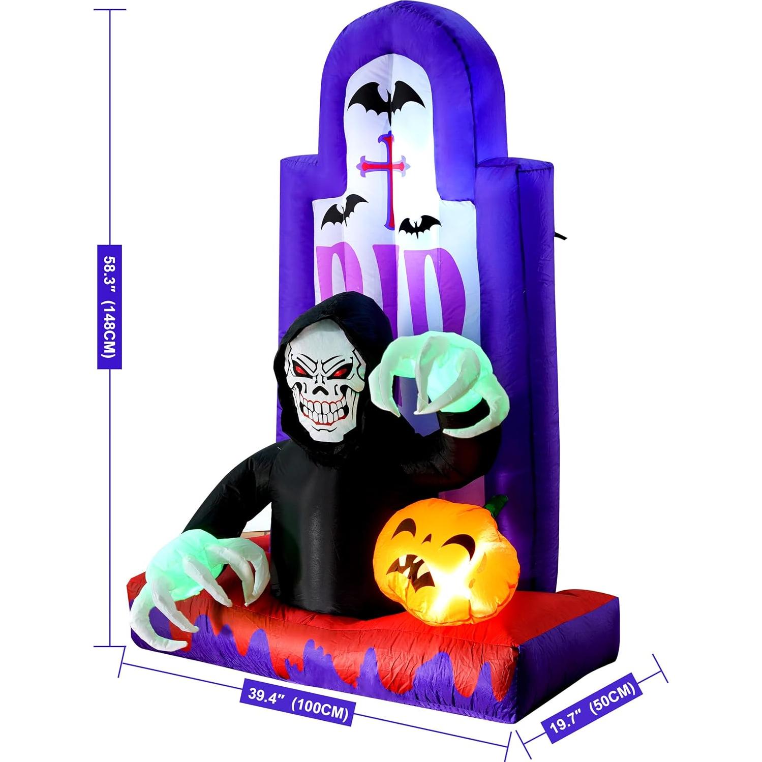 Decoración Inflable Halloween Packbabol 4.8ft Calavera y Calabaza