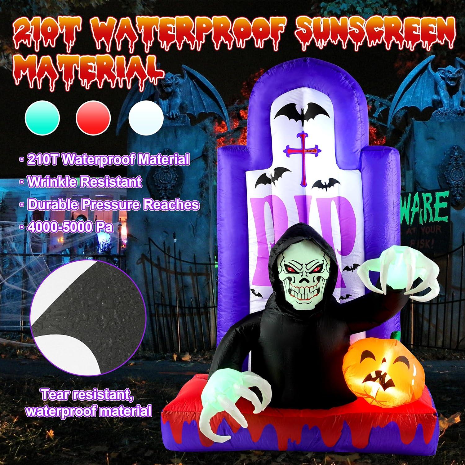 Decoración Inflable Halloween Packbabol 4.8ft Calavera y Calabaza