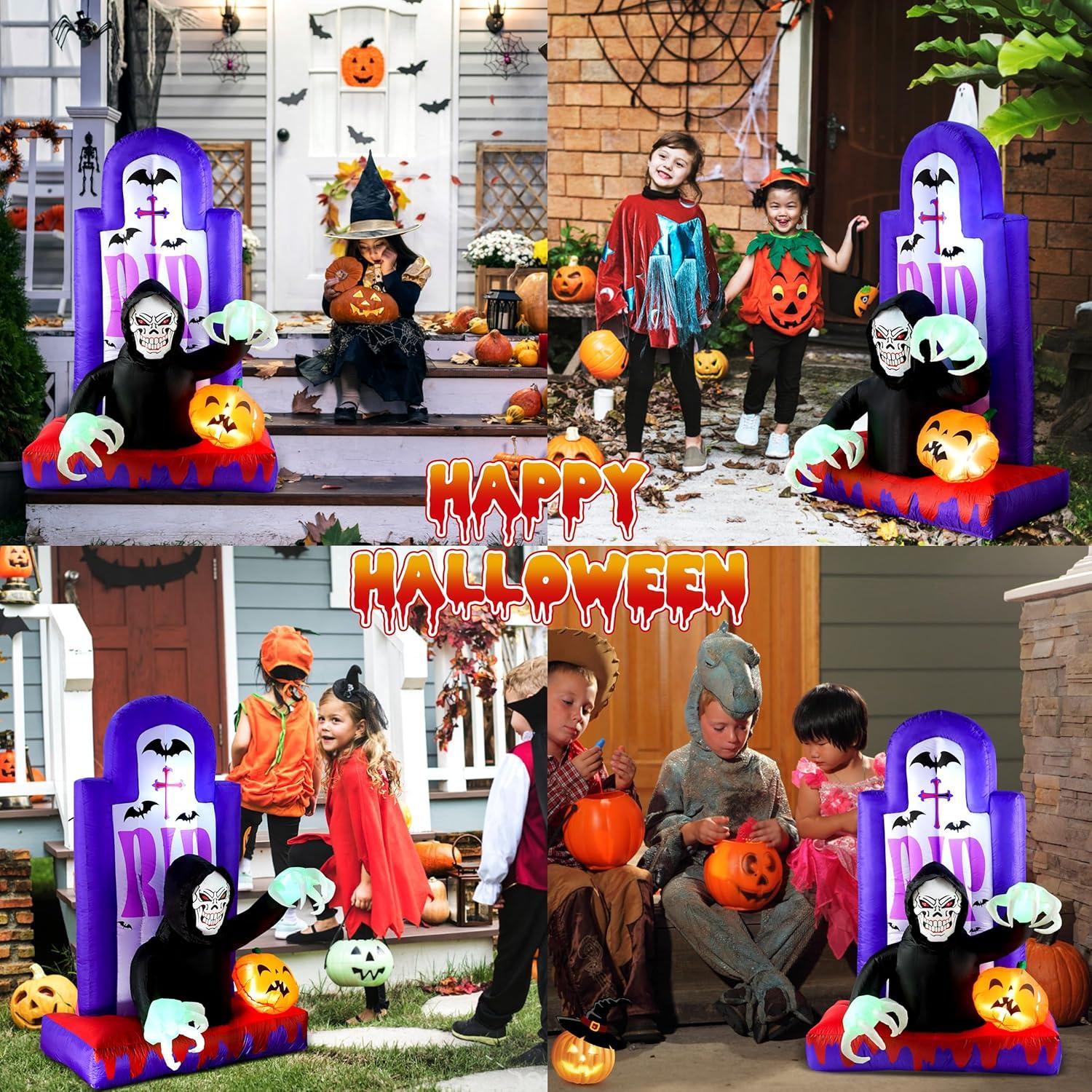 Decoración Inflable Halloween Packbabol 4.8ft Calavera y Calabaza