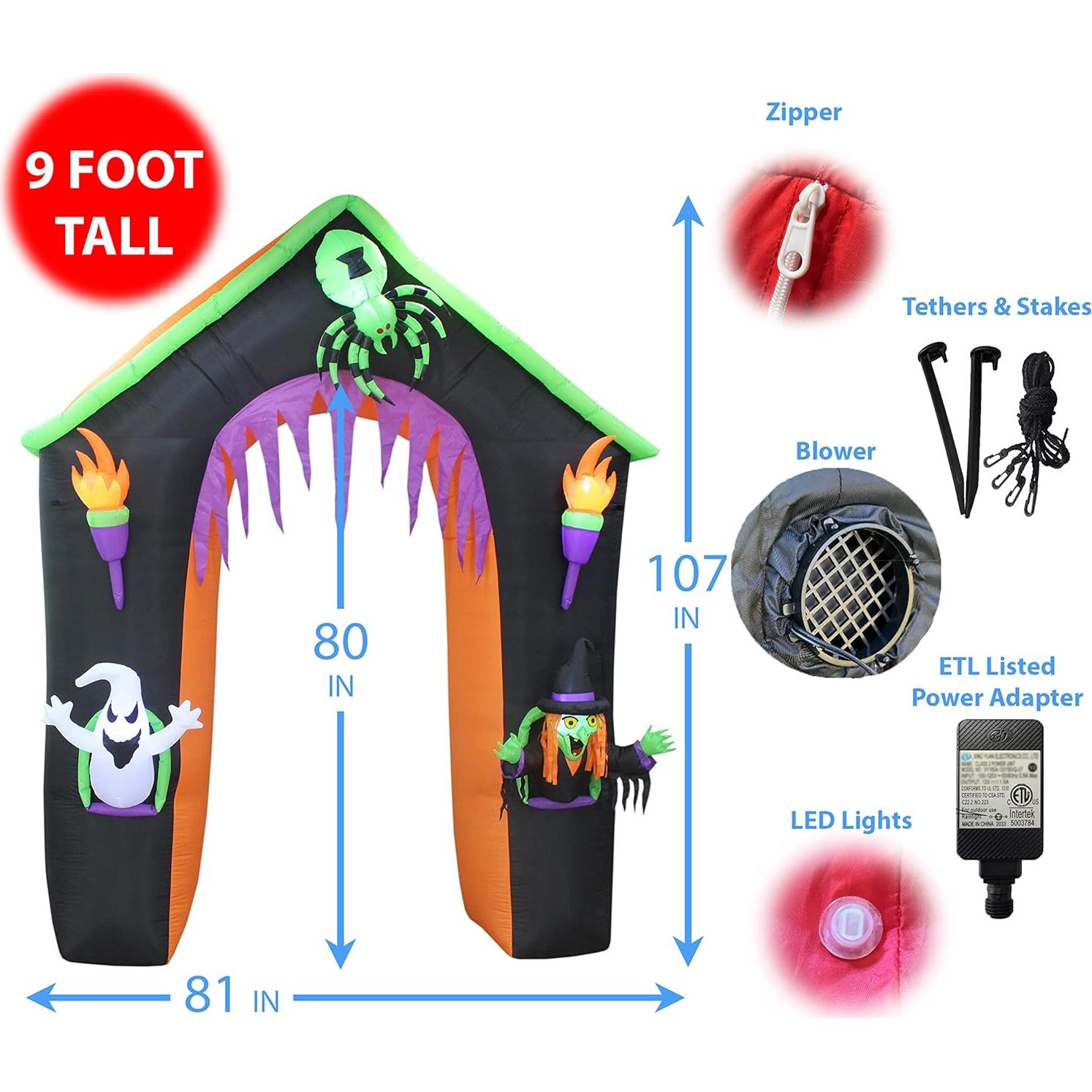 Castillo Inflable LED Halloween BZB Goods 2.05 x 0.89 x 2.72 m