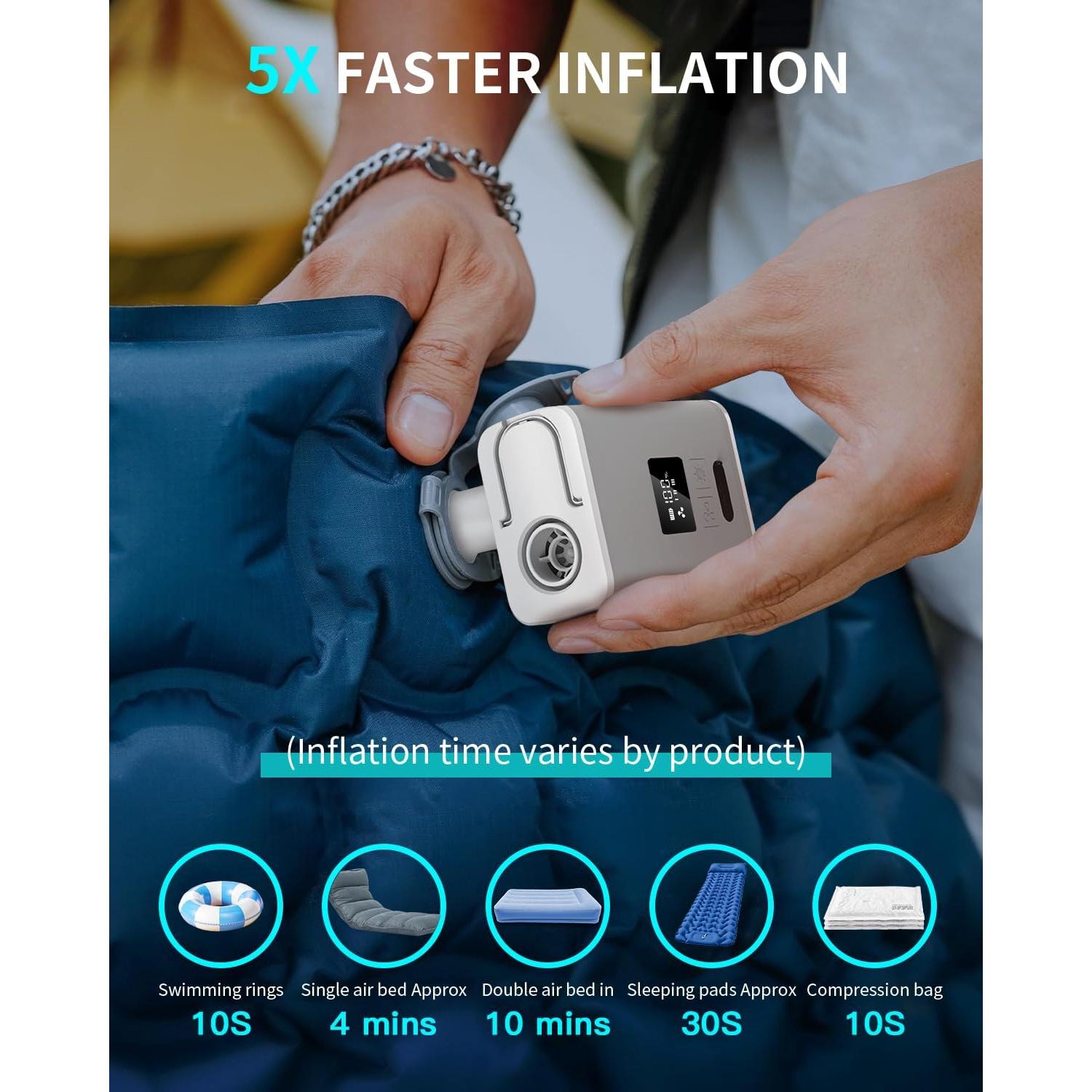 Bomba de aire eléctrica portátil ZOPOM 5000mAh para inflables