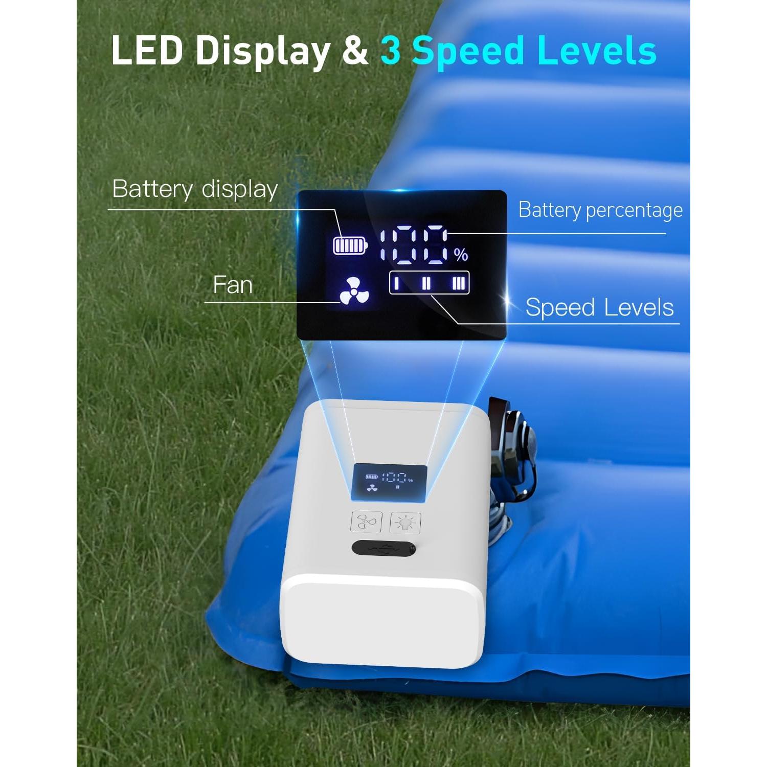 Bomba de aire eléctrica portátil ZOPOM 5000mAh para inflables