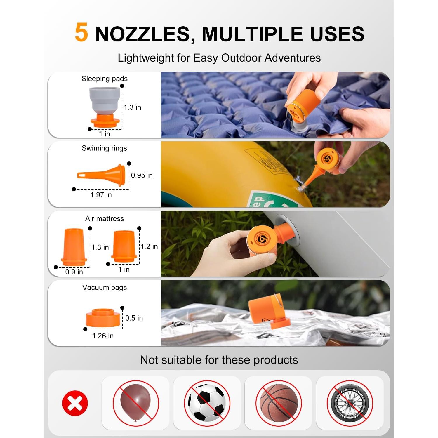 Bomba de Aire Inflable Eléctrica M KARMATER 400L/min Naranja