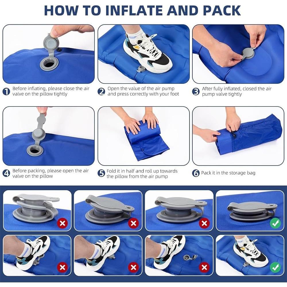 Colchón Inflable Camping SNBBGT XLQD003 190x60cm con Bomba