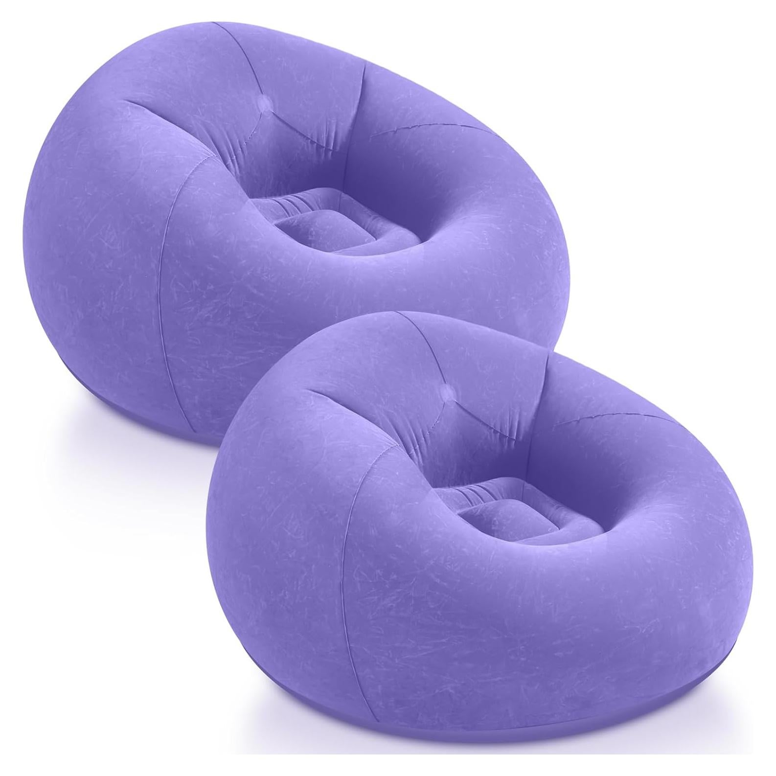 Sillas Inflables de Saco de Frijoles Realspring 2 Piezas Púrpura