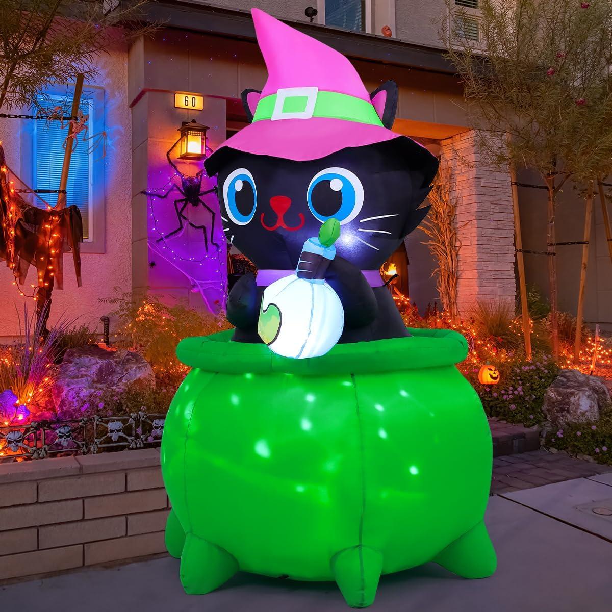 Decoración Inflable de Gato Halloween GOOSH 1.83 m con LED