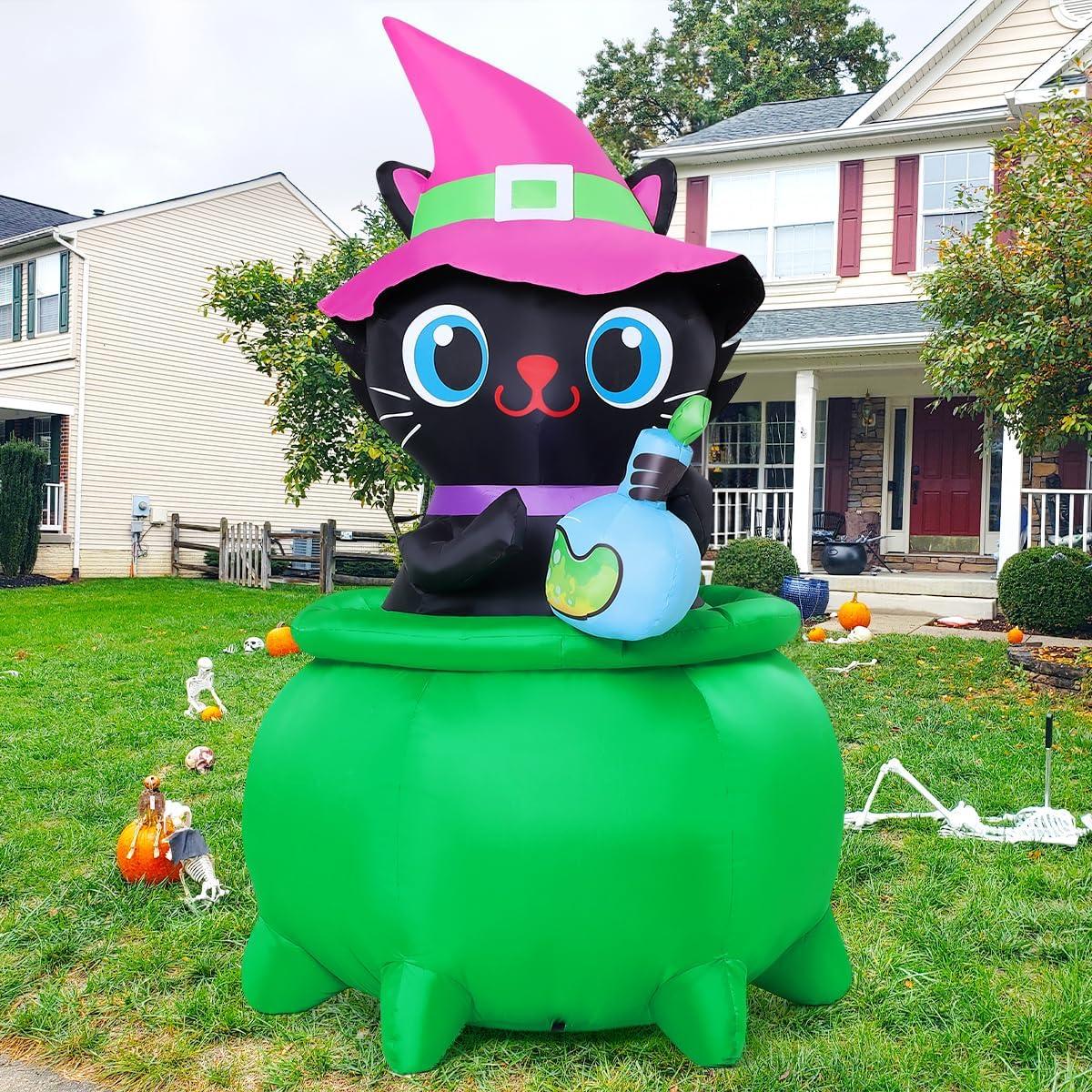 Decoración Inflable de Gato Halloween GOOSH 1.83 m con LED