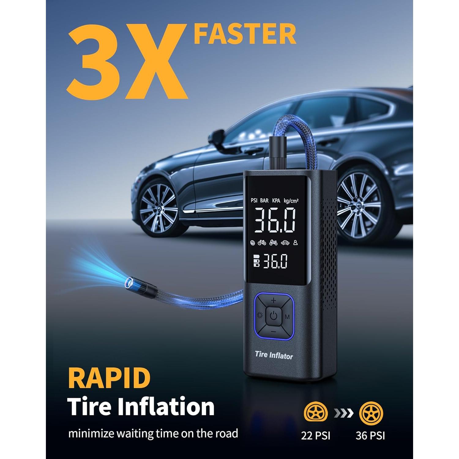 Compresor de Aire Portátil Powools ATJ-6988 150PSI Sin Cable