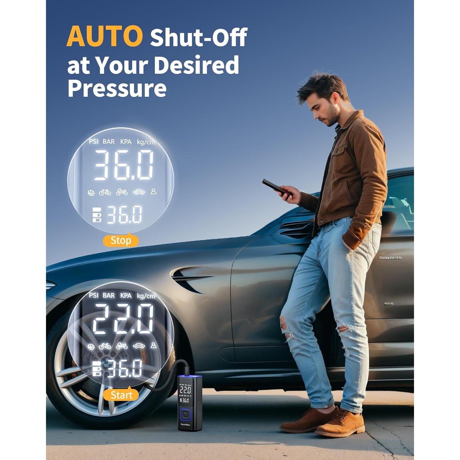 Compresor de Aire Portátil Powools ATJ-6988 150PSI Sin Cable