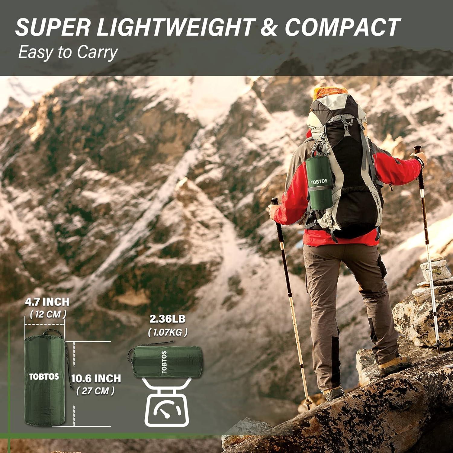 Colchón Inflable TOBTOS para Camping 15 cm con Almohada Verde