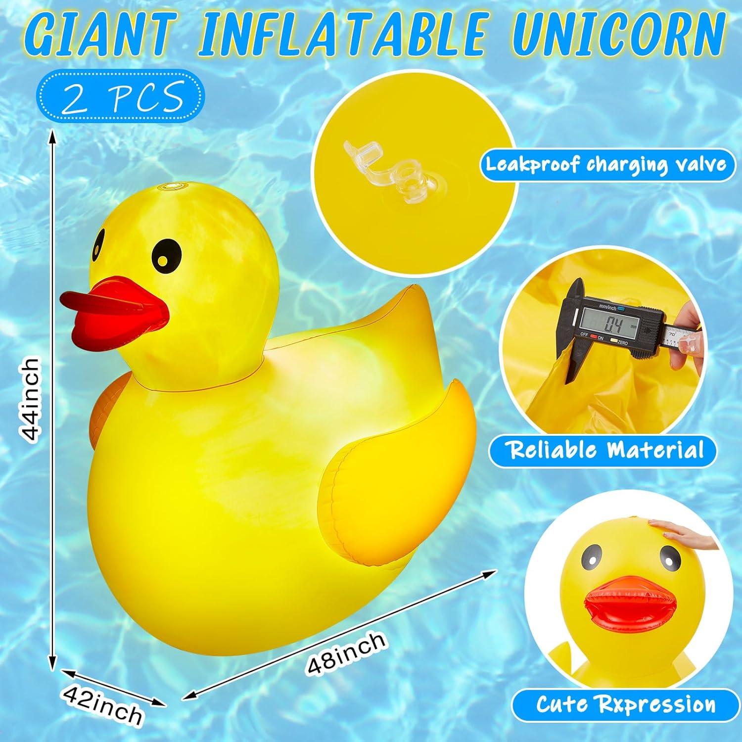 Flotador Inflable Gigante de Pato Hungdao con Luces LED 106.68x111.76cm