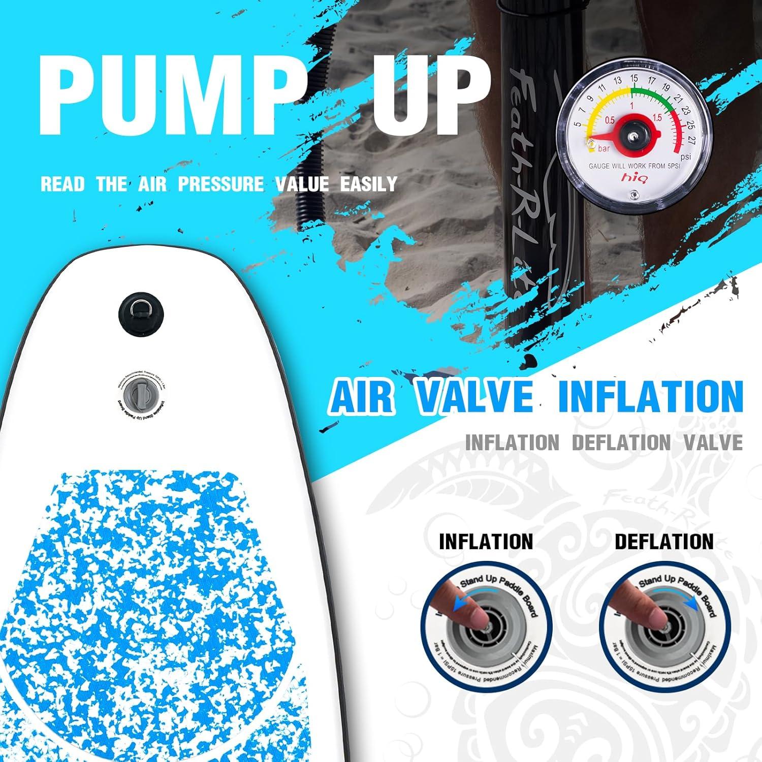 Tabla de Paddle Inflable FEATH-R-LITE 10'6" x 33" para Todos los Niveles