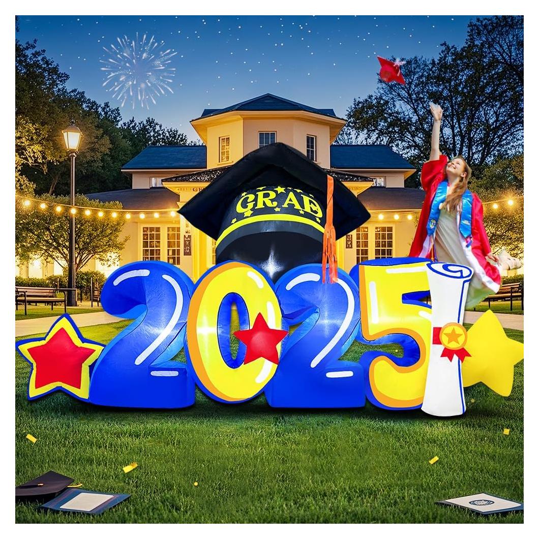 Decoración Inflable de Graduación KOOY 2025 con Luces LED 8FT