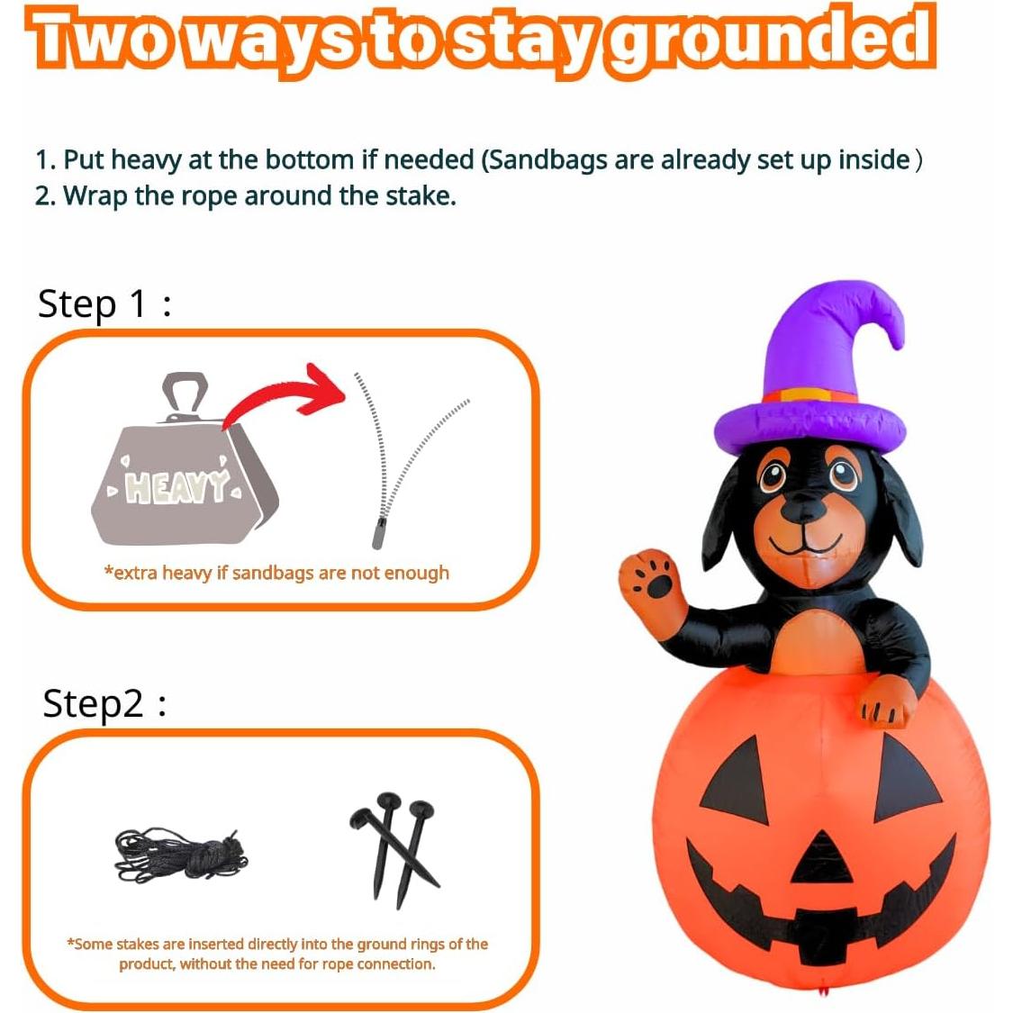 Decoración Inflable Halloween PTS Perro Salchicha 1.05kg