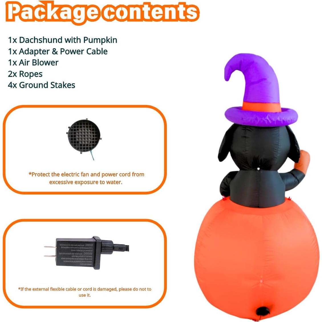 Decoración Inflable Halloween PTS Perro Salchicha 1.05kg