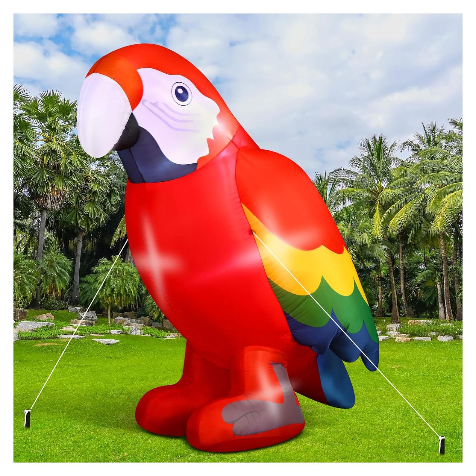 Decoración Inflable Loro Halloscume 1.5m con Luces LED
