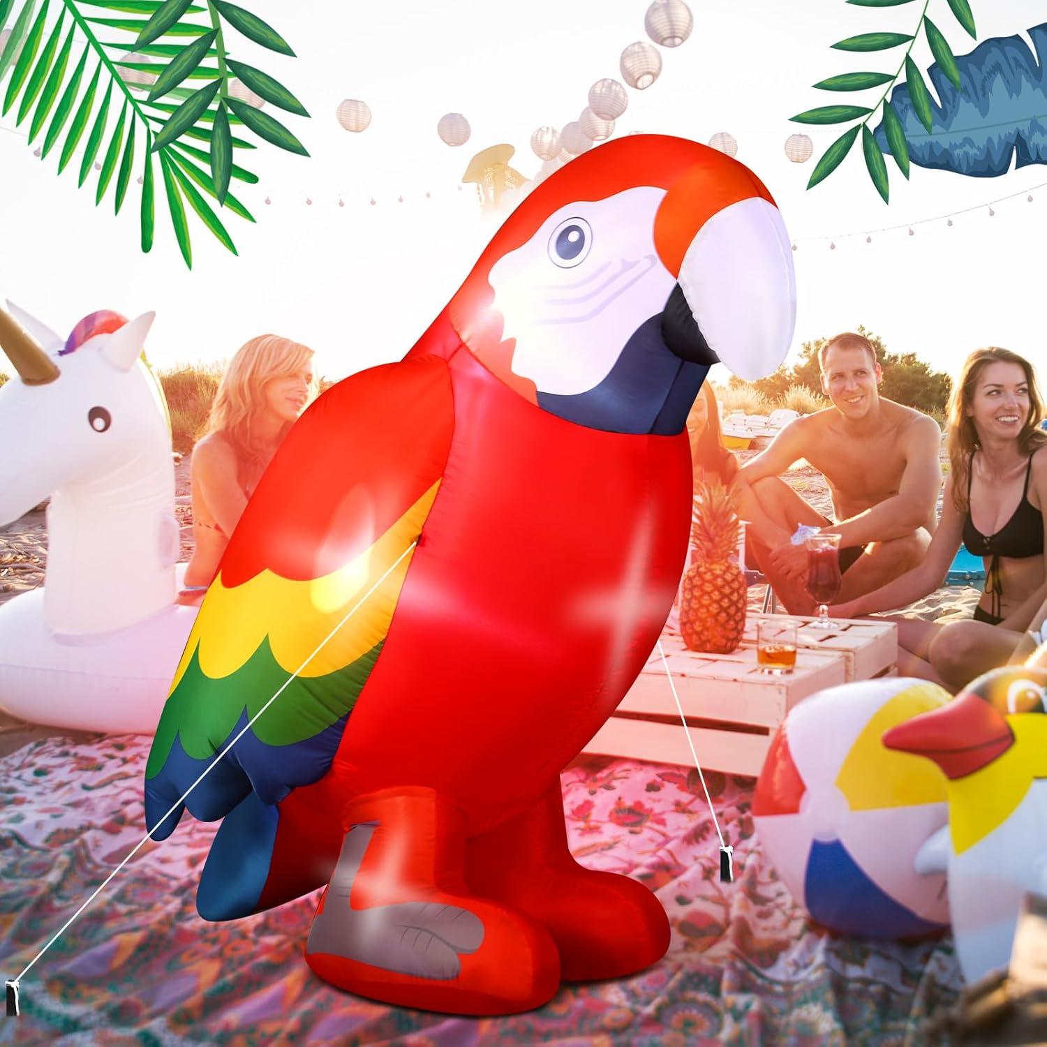 Decoración Inflable Loro Halloscume 1.5m con Luces LED