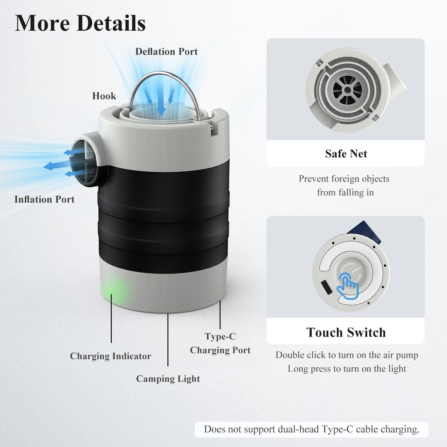 Bomba de Aire Eléctrica LIBERRWAY M001C Recargable 200L/min