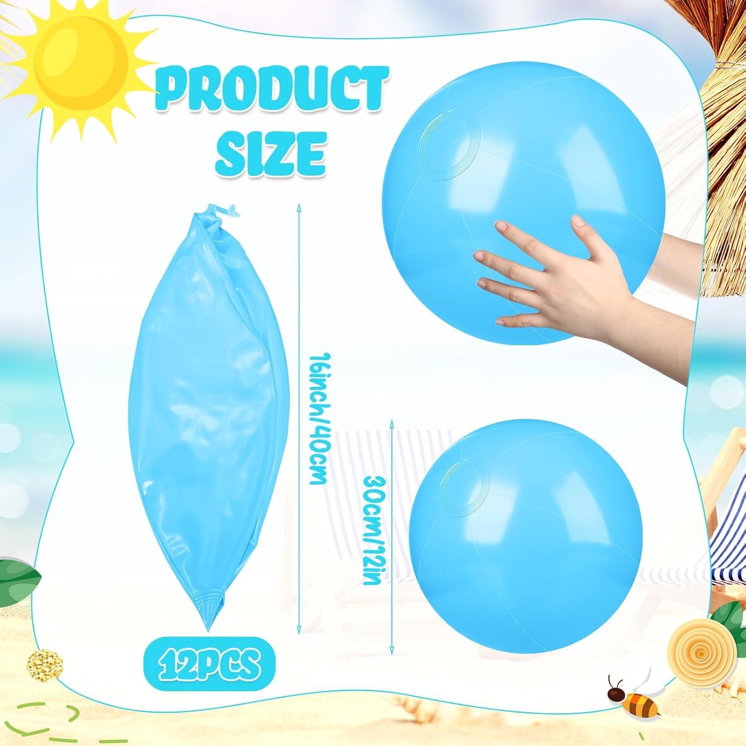 Raiten 12 Pelotas de Playa Inflables 30.48 cm Azul Claro