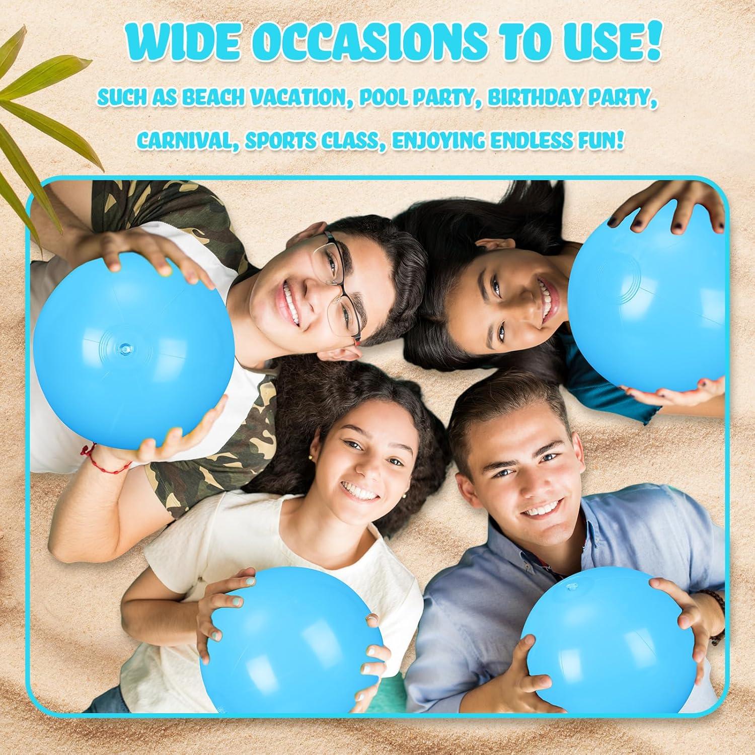 Raiten 12 Pelotas de Playa Inflables 30.48 cm Azul Claro