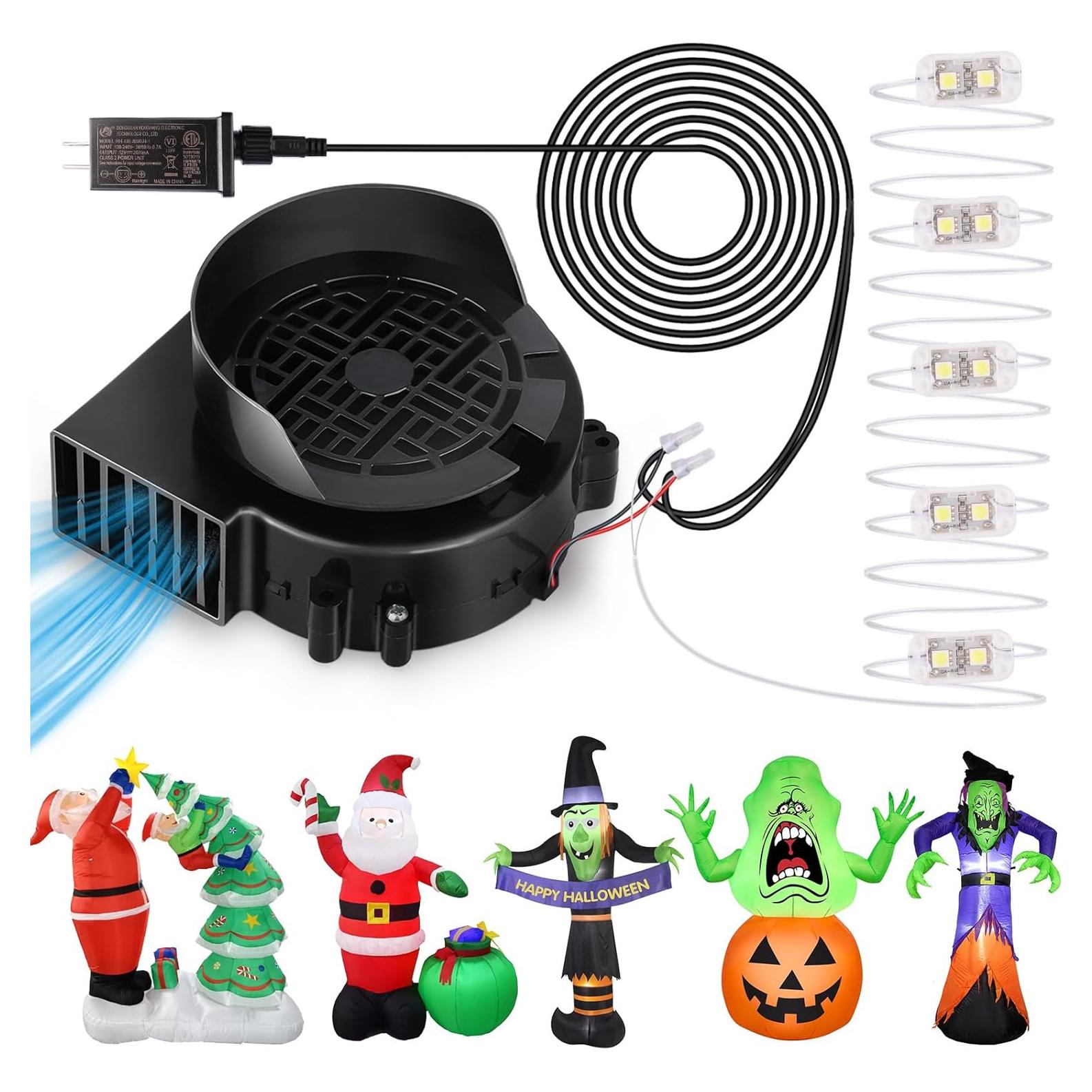 Ventilador Inflable Mlhezy 12V 1.5A con Luces LED 5 Bombillas