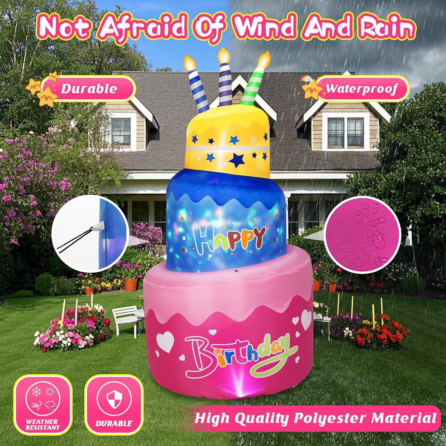 Pastel Inflable de Cumpleaños 6FT B&D con Luces LED