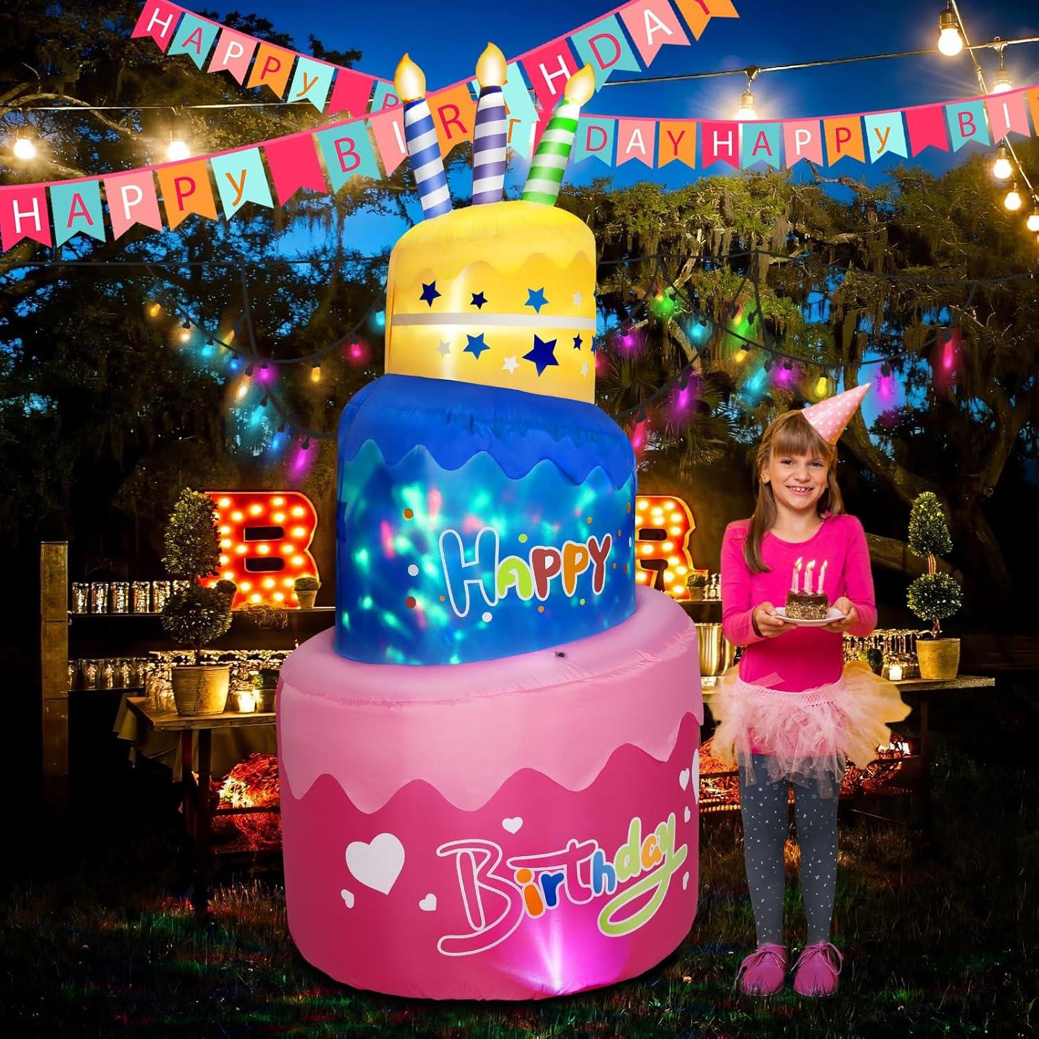 Pastel Inflable de Cumpleaños 6FT B&D con Luces LED