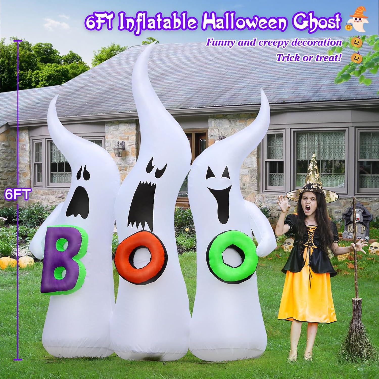 FunFanso Fantasmas Inflables Halloween 1.83m con Luces LED