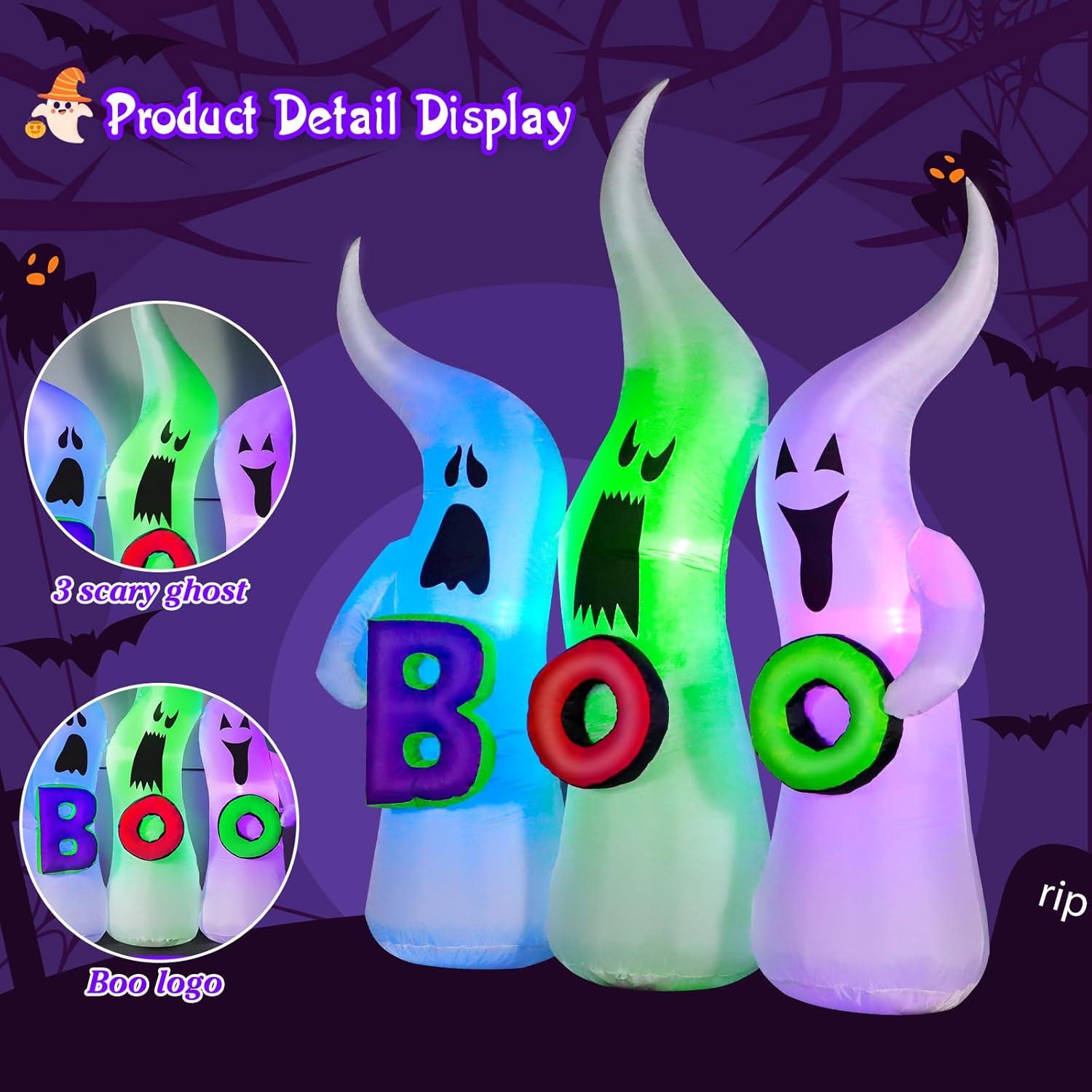 FunFanso Fantasmas Inflables Halloween 1.83m con Luces LED