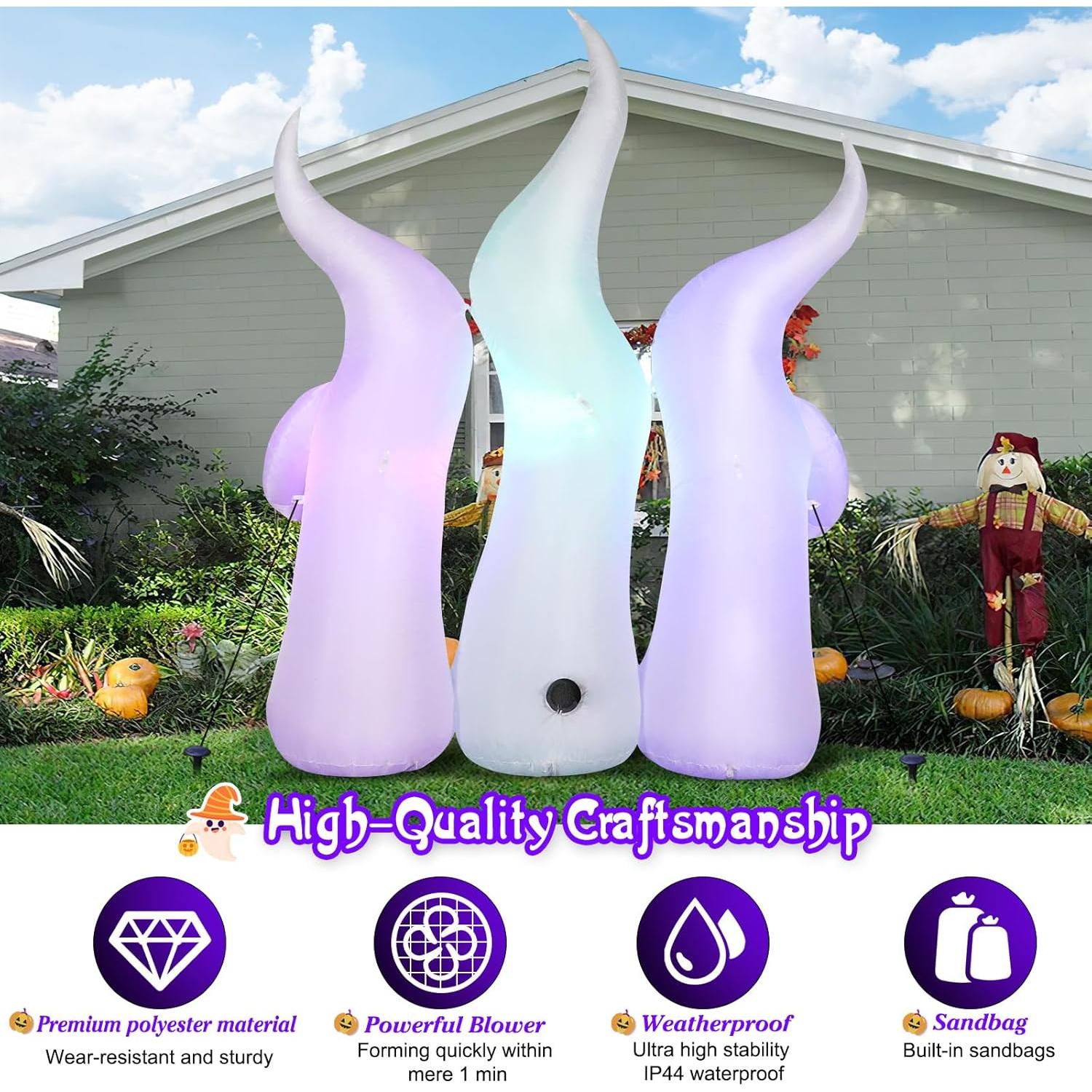 FunFanso Fantasmas Inflables Halloween 1.83m con Luces LED