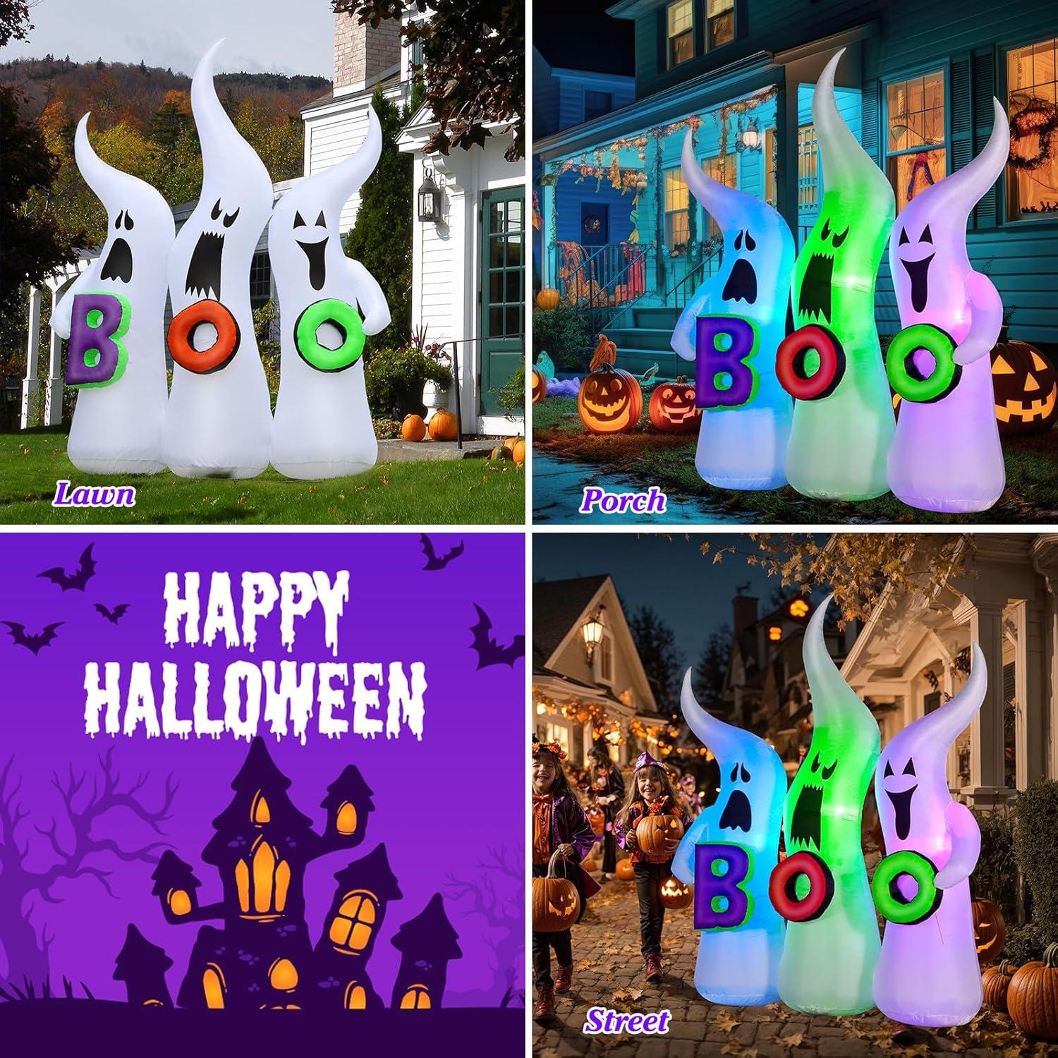 FunFanso Fantasmas Inflables Halloween 1.83m con Luces LED