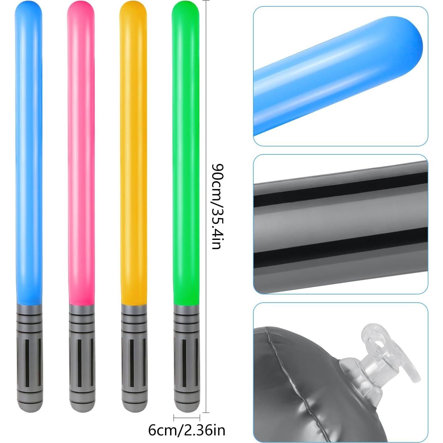 Sables de Luz Inflables EVERMARKET 79 cm - 4 Piezas Colores