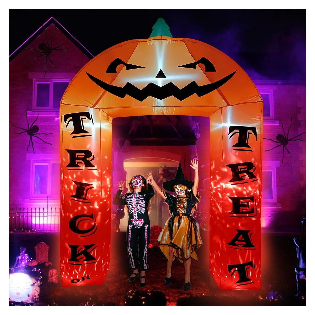 Arco Inflable de Calabaza Halloween BLOWOUT FUN 274 cm LED