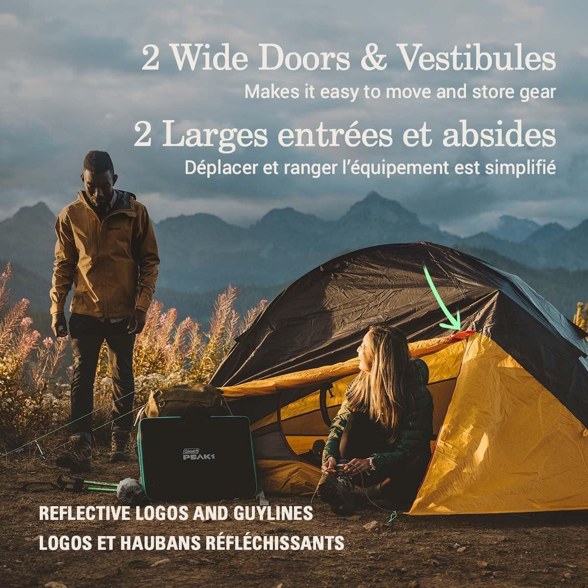 Tienda de Camping PEAK1 Coleman para 2 Personas Impermeable