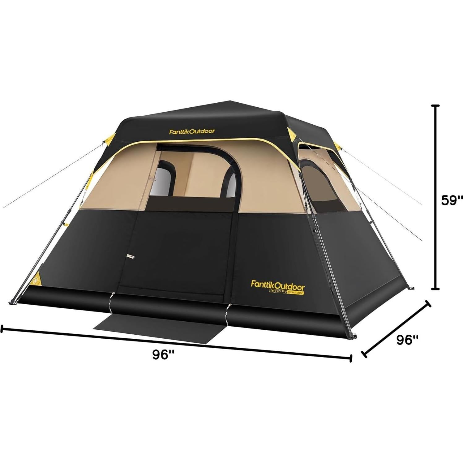 Carpa de Camping FanttikOutdoor Zeta C4 Pro 4 Personas Caqui