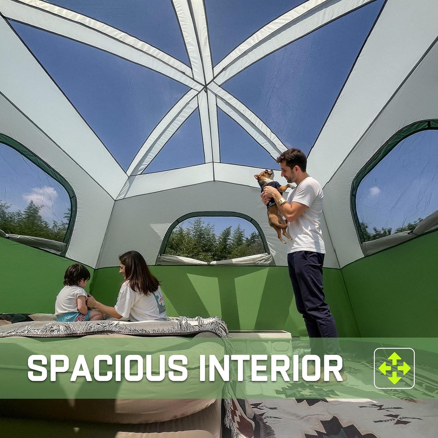 Carpa de Camping VIAJE FELIZ para 6 Personas Impermeable