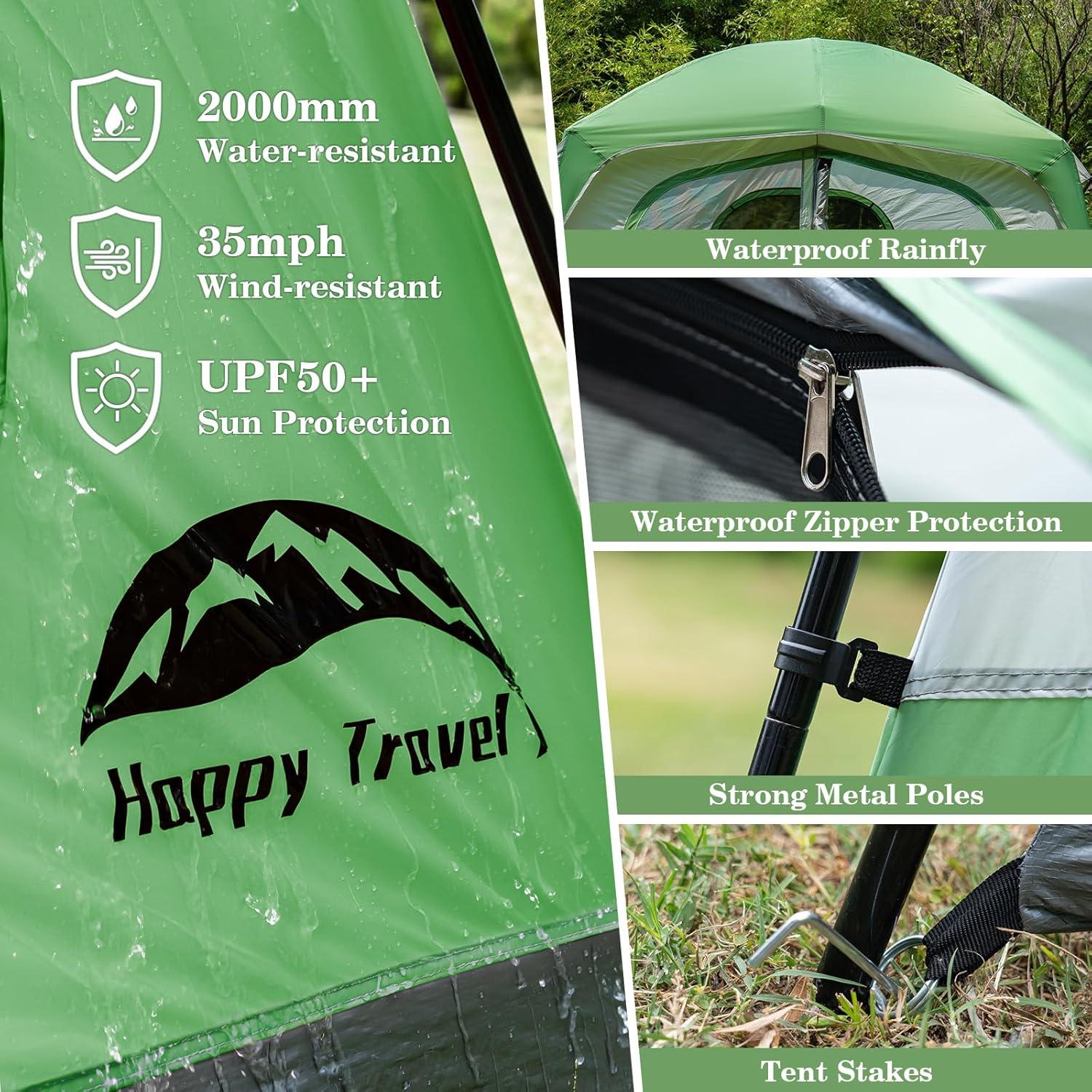 Carpa de Camping VIAJE FELIZ para 6 Personas Impermeable