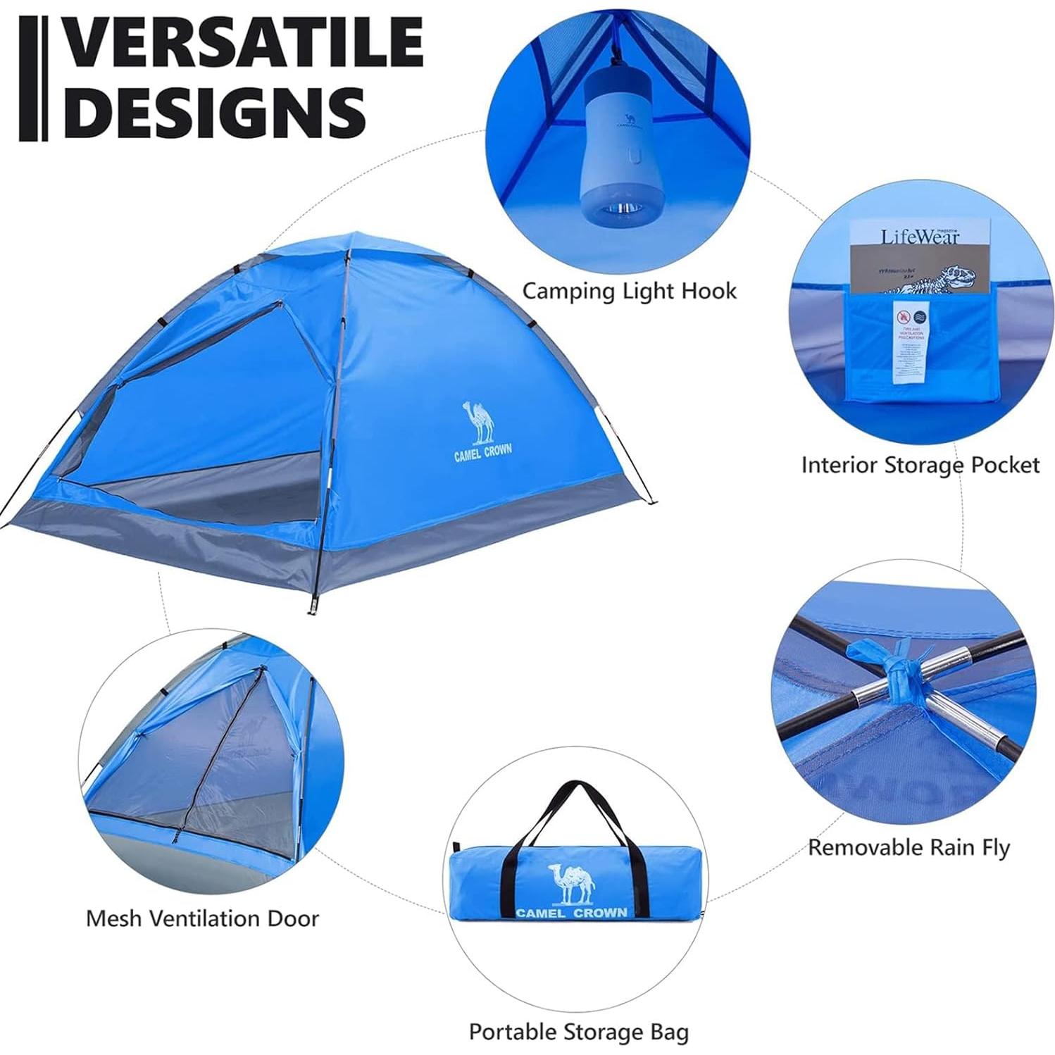 Tienda de Camping Domo CAMEL CROWN 2 Personas Impermeable