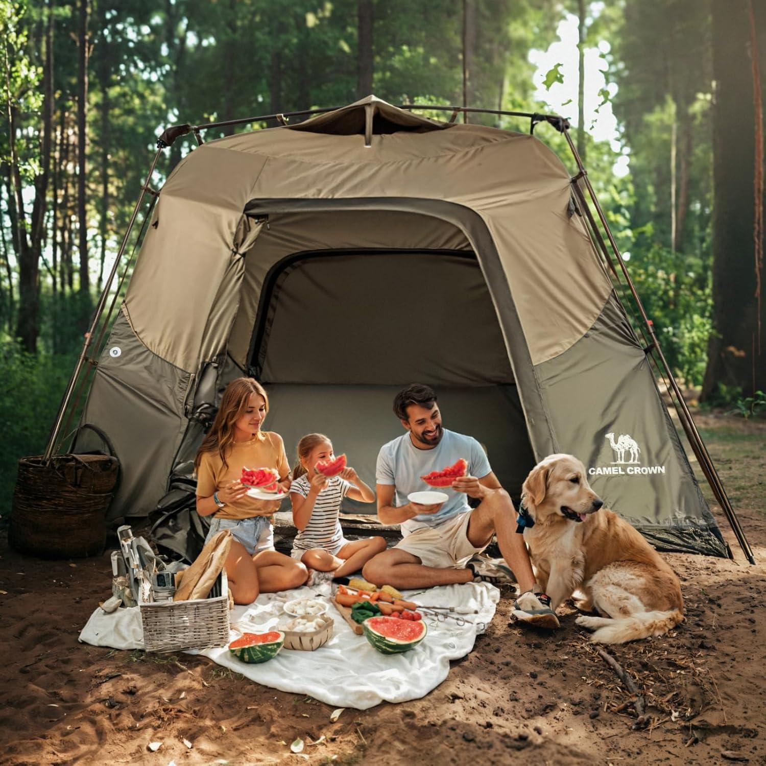 Tienda Instantánea CAMEL CROWN 4 Personas Impermeable Azul