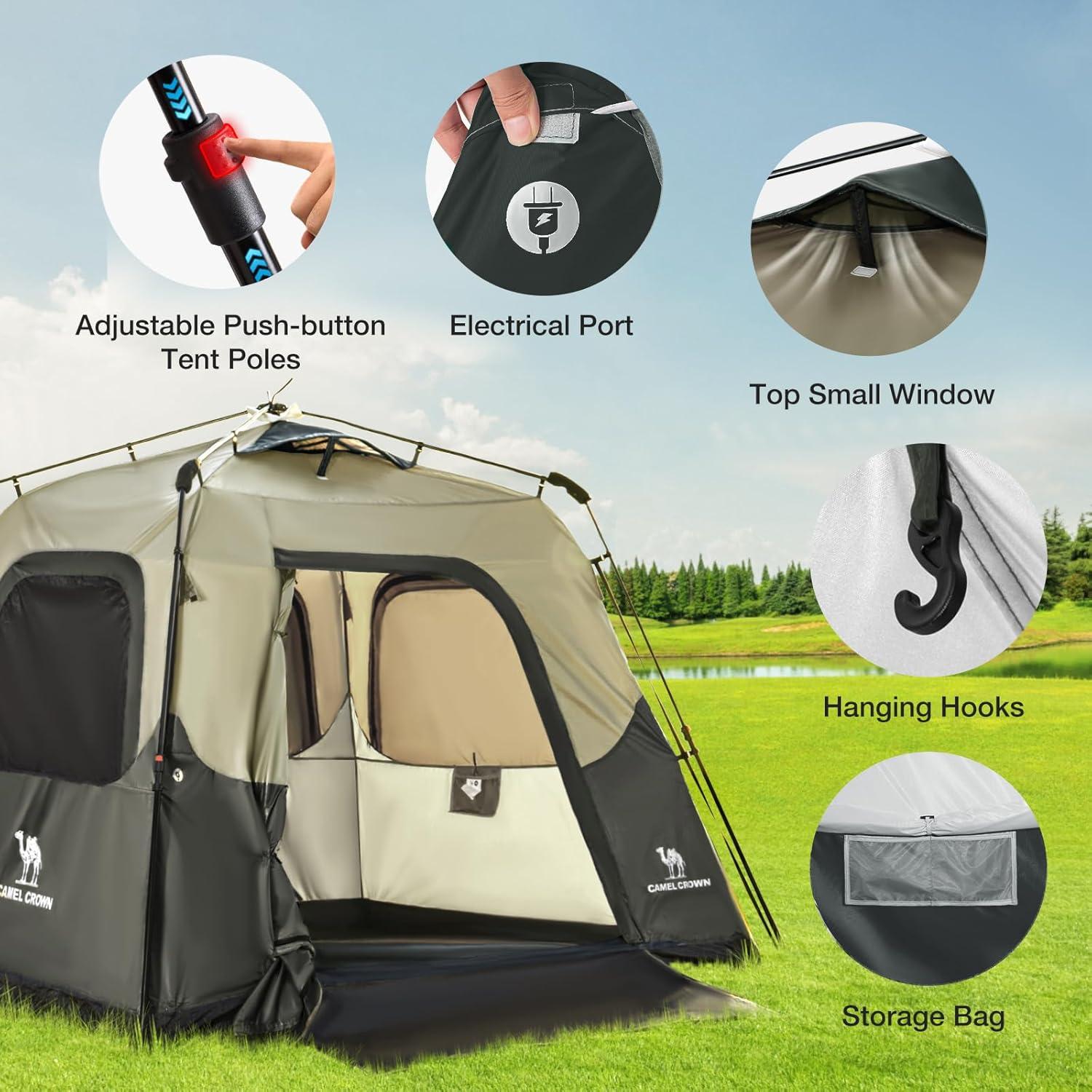 Tienda Instantánea CAMEL CROWN 4 Personas Impermeable Azul