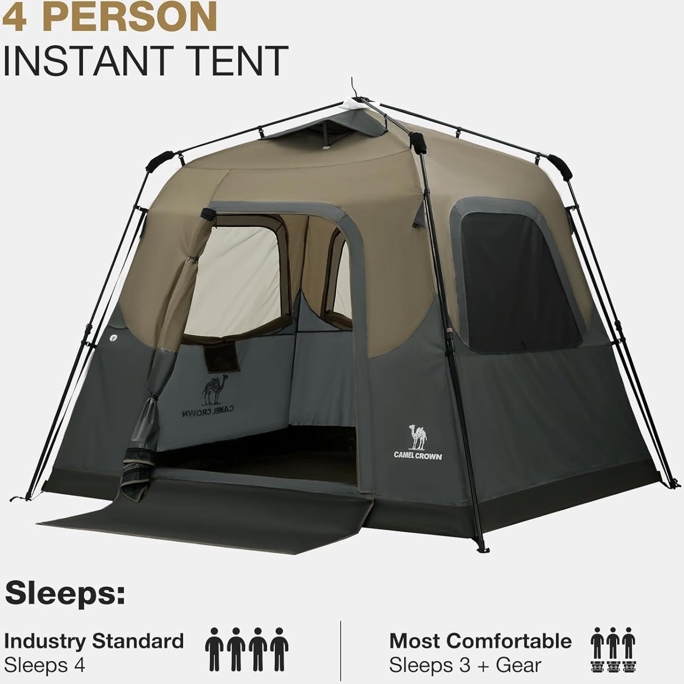 Tienda Instantánea CAMEL CROWN 4 Personas Impermeable Azul