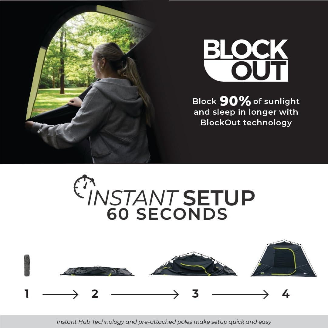 Carpa CORE Instantánea Blockout para 6 Personas - Camping